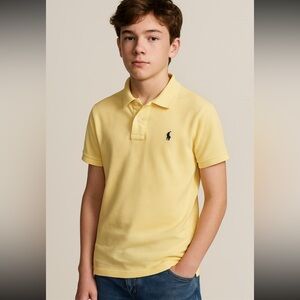 Polo Ralph Lauren Boys Yellow Short Sleeve Classic Pique Mesh Shirt